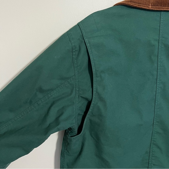 Vintage 90s Men’s Lands End Green Barn Chore Coat Brown Corduroy size medium - Picture 10 of 16